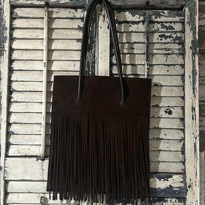 Focus Paris brown suede fringe bag made in France